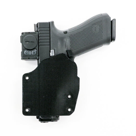 Rear view of the Hybrid holster showing its hook-backed Tegris mounting panel