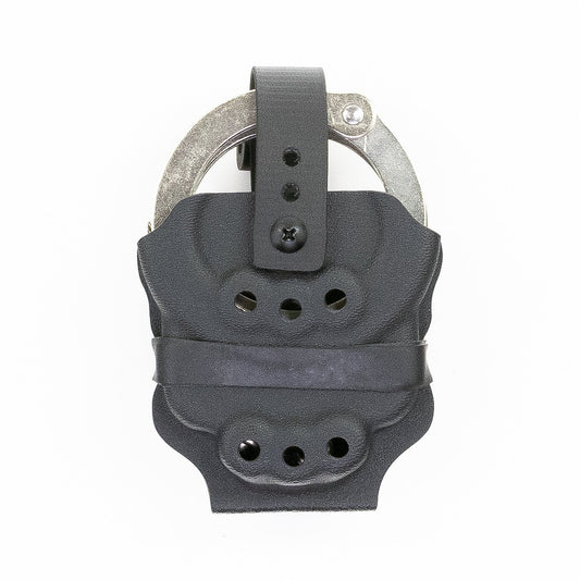 Rear view of the Vulcan handcuff carrier showing its mounting pattern