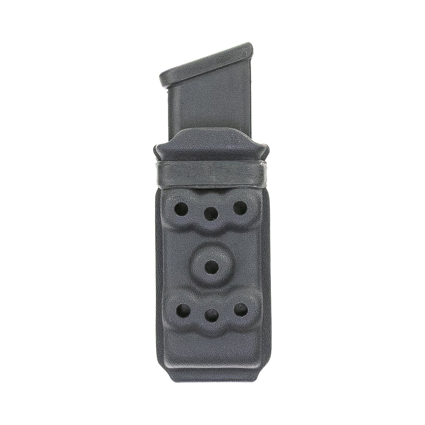 Rear view of the Constrictor 9 mm/.40 S&W pistol magazine carrier showing the universal mounting pattern