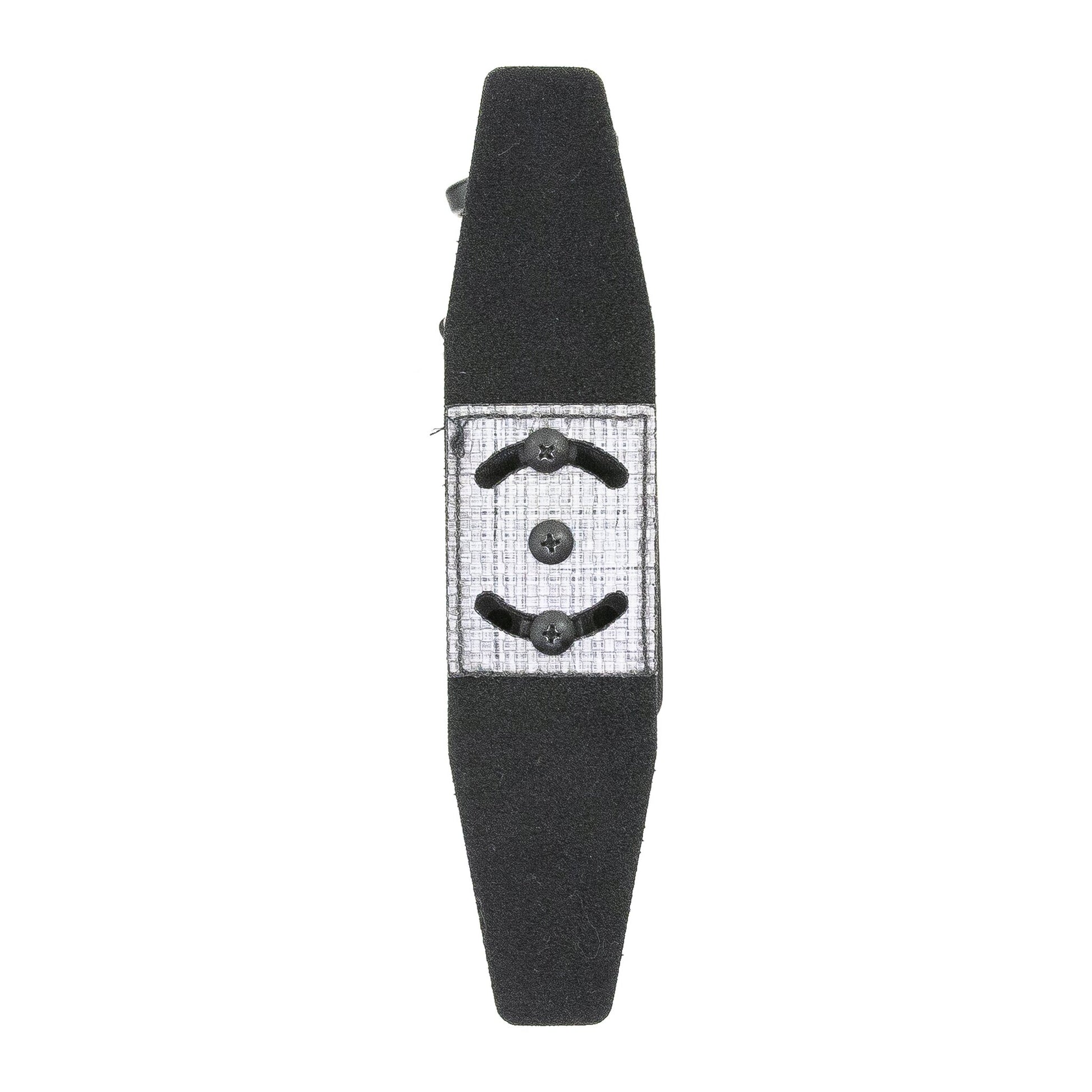Squeeze adjustable hook-and-loop belt attachment for the Constrictor pistol magazine carrier – open position