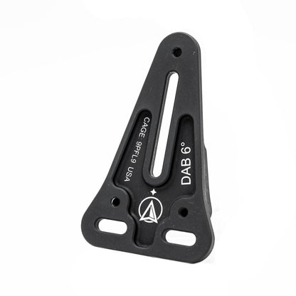 Front view of the True North Concepts DAB 6 Degree Spacer showing the Safariland three-hole mounting pattern