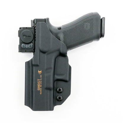 Ghost IWB Kydex holster with optic-equipped Glock pistol - Rear View