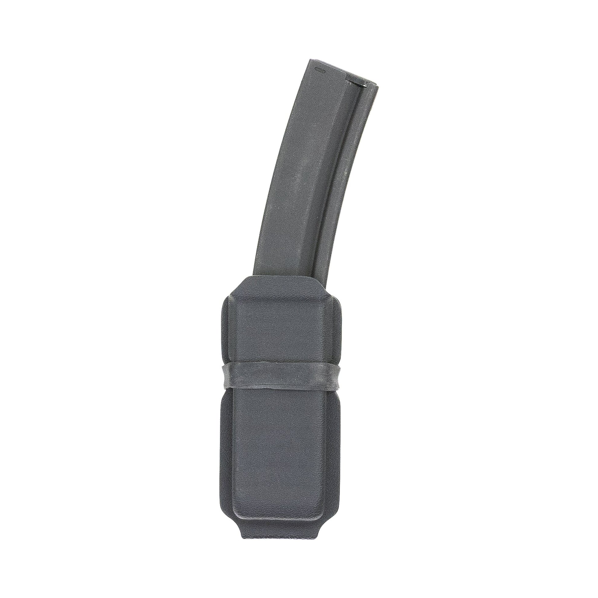 Black Constrictor PCC Magazine Carrier holding an H&K MP5 magazine – front view