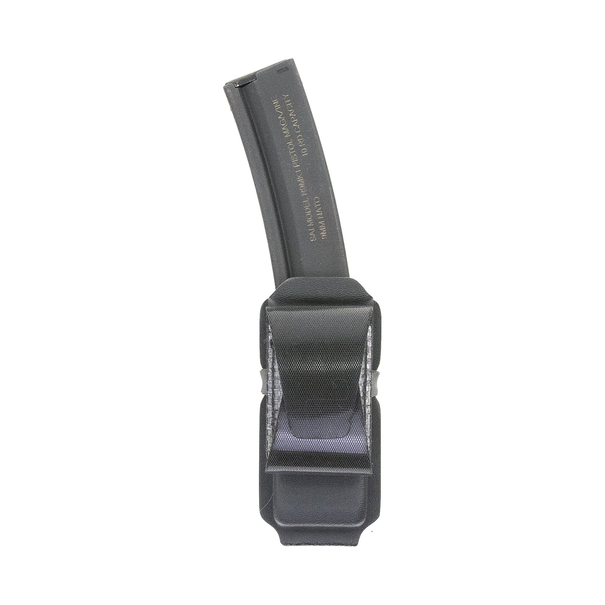 Constrictor PCC Magazine Carrier with Squeeze adjustable hook-and-loop belt mounting system - closed position