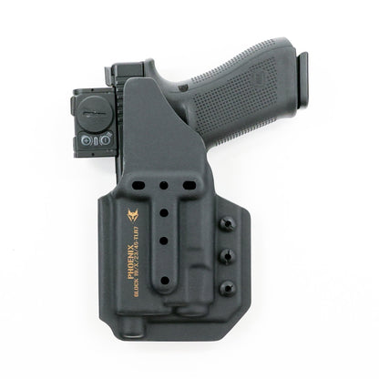 Rear view of the Phoenix light-bearing tactical holster showing the universal mounting pattern