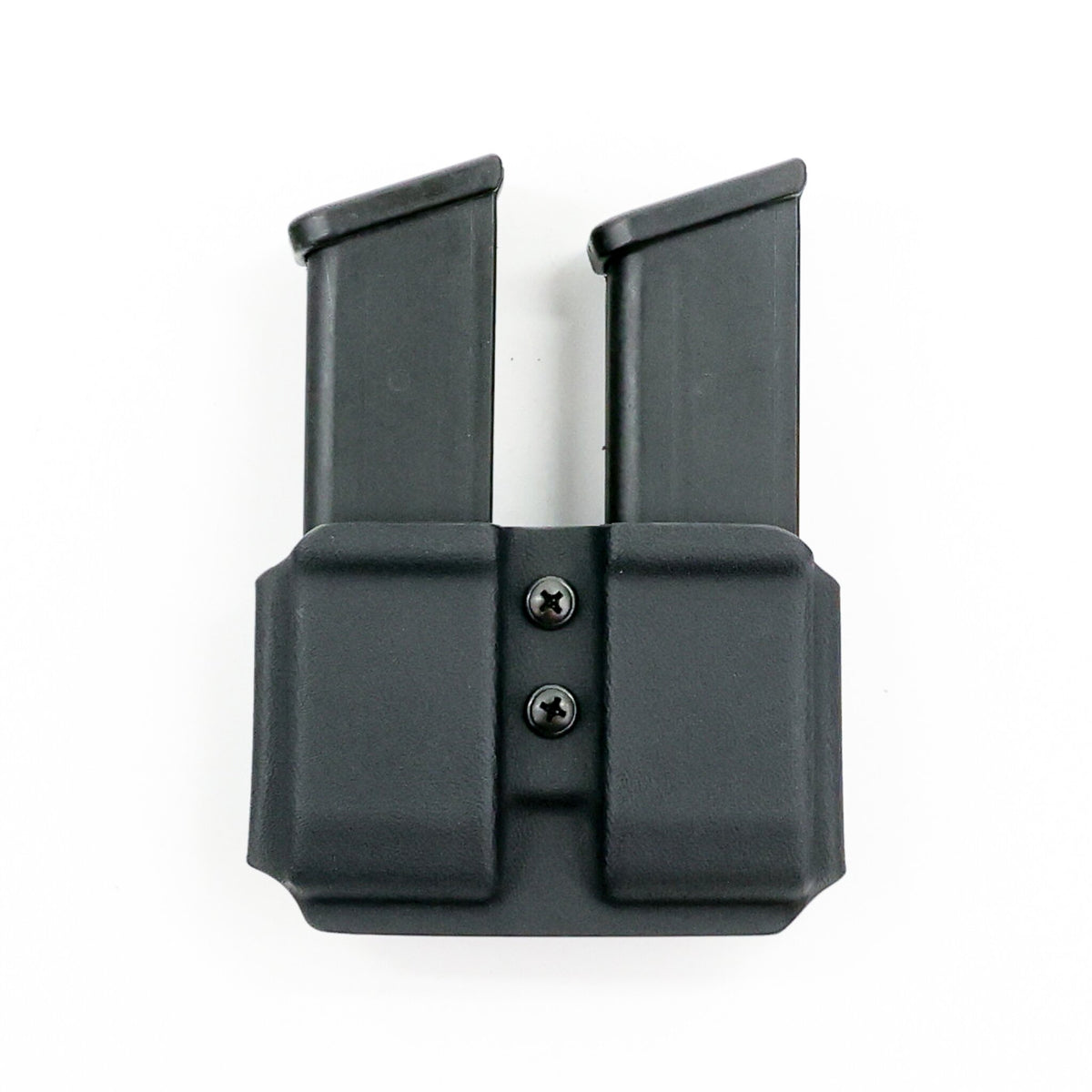 Specter Kydex double magazine carrier holding two Glock 9 mm/.40 S&W magazines – front view