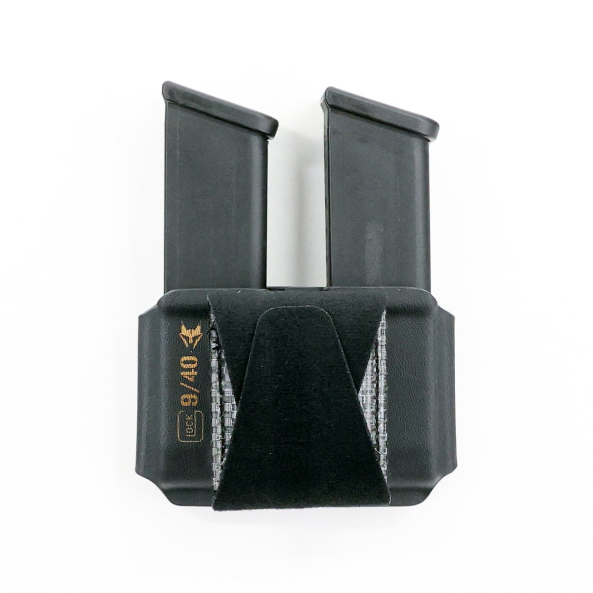 Specter Glock double magazine carrier with Squeeze XL low-profile belt attachment – closed position