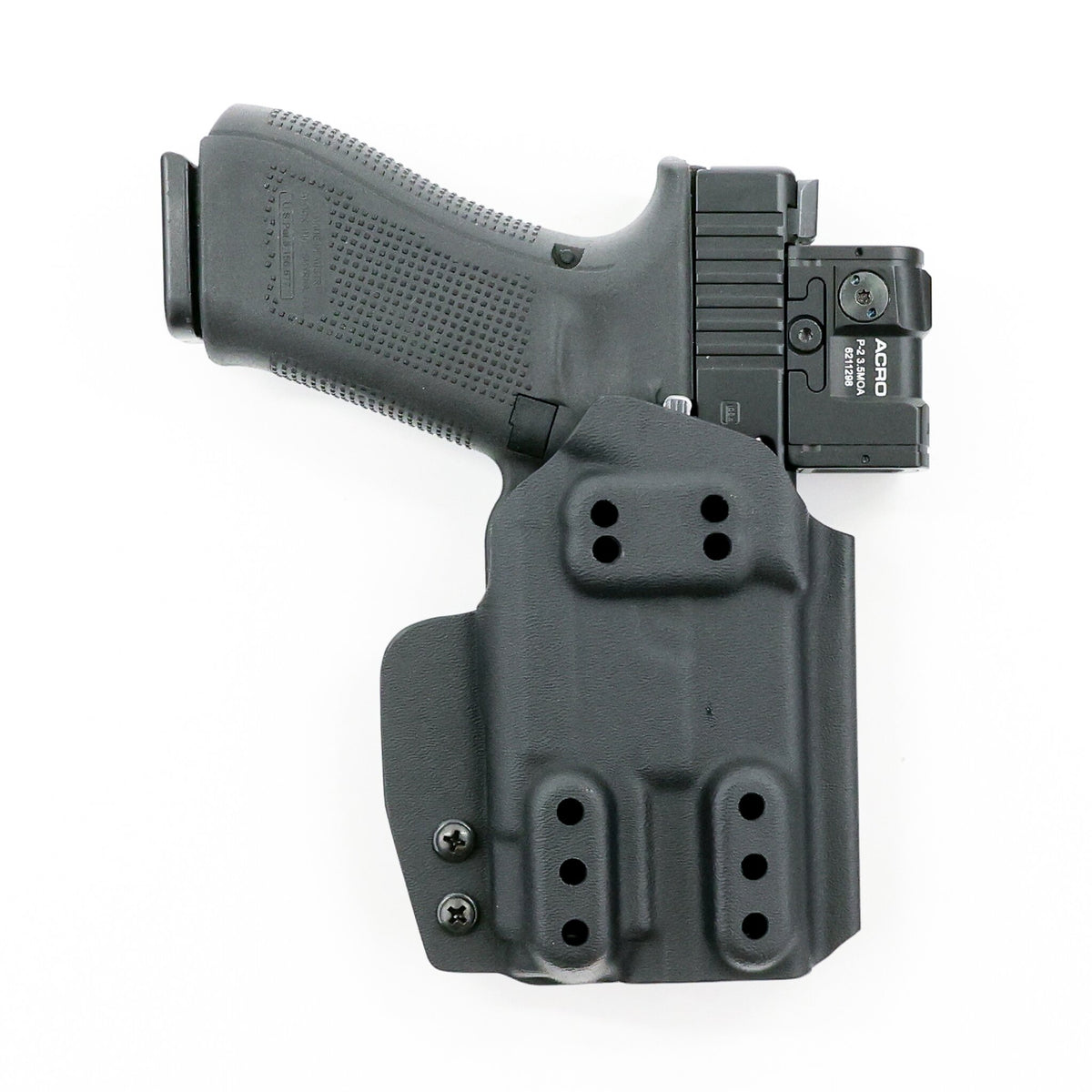 Wraith light-bearing IWB Kydex holster with optic-equipped pistol – front view