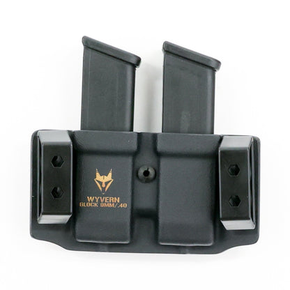 Rear view of the Wyvern Glock magazine carrier with Adaptive Belt Loops
