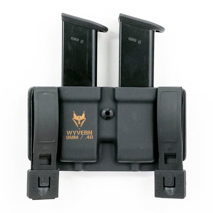 Rear view of the Wyvern 9 mm/.40 S&W magazine carrier with K-LOC Clips