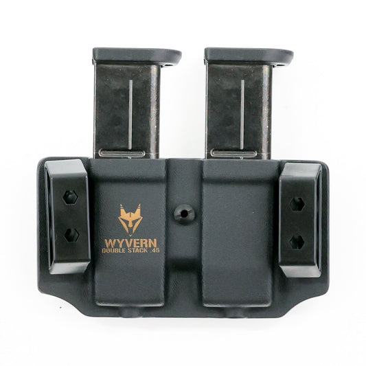 Rear view of the Wyvern double-stack .45 ACP magazine carrier with Adaptive Belt Loops