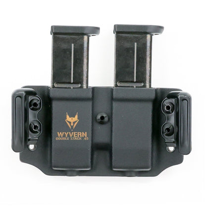 Wyvern double-stack .45 ACP magazine carrier with MatchPoint USA Dura-Grip belt loops