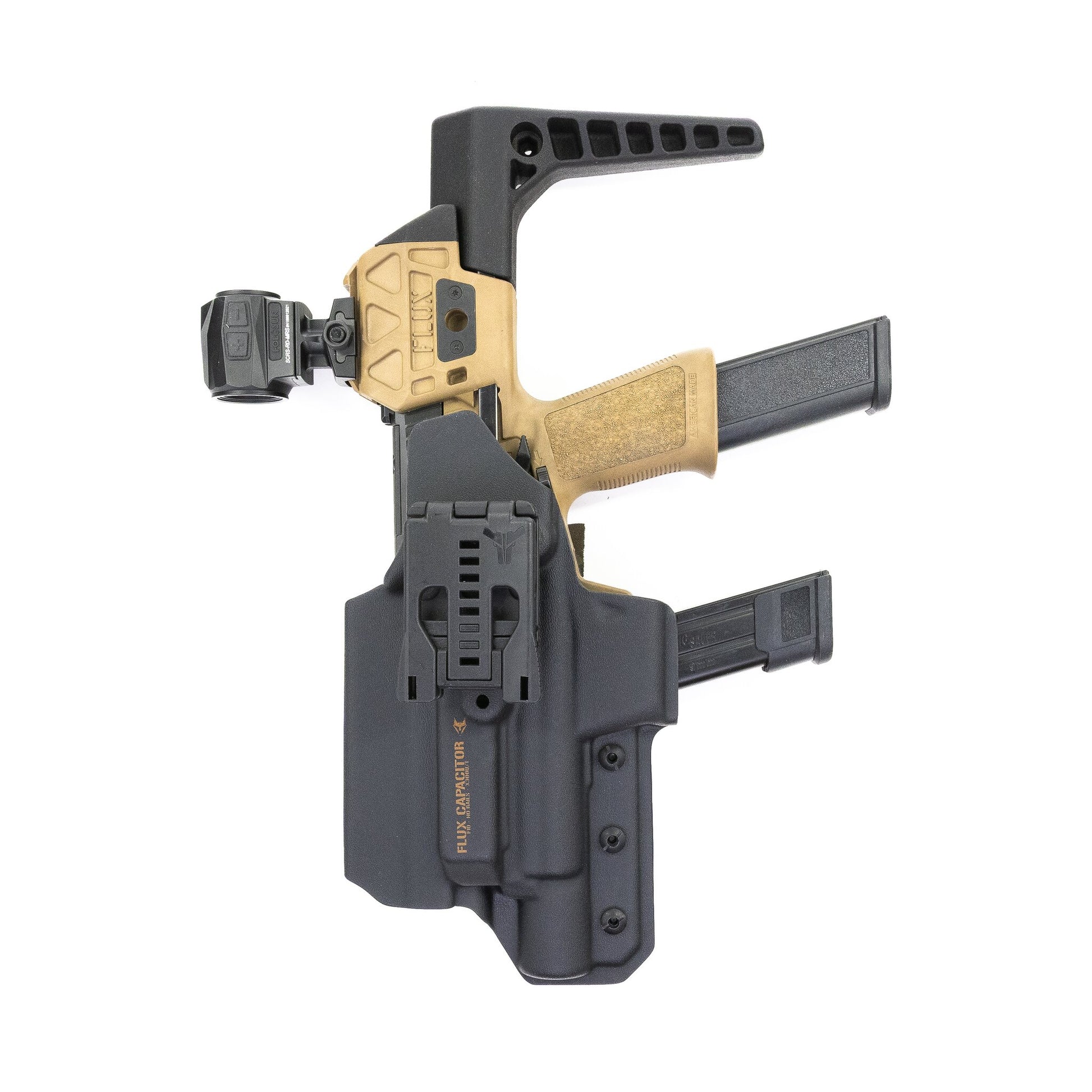 Capacitor Flux Raider holster with Blade-Tech Tek-Lok mounting hardware
