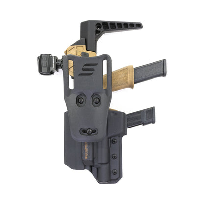 Capacitor Flux Raider holster with Safariland Mid-Ride UBL mounting hardware