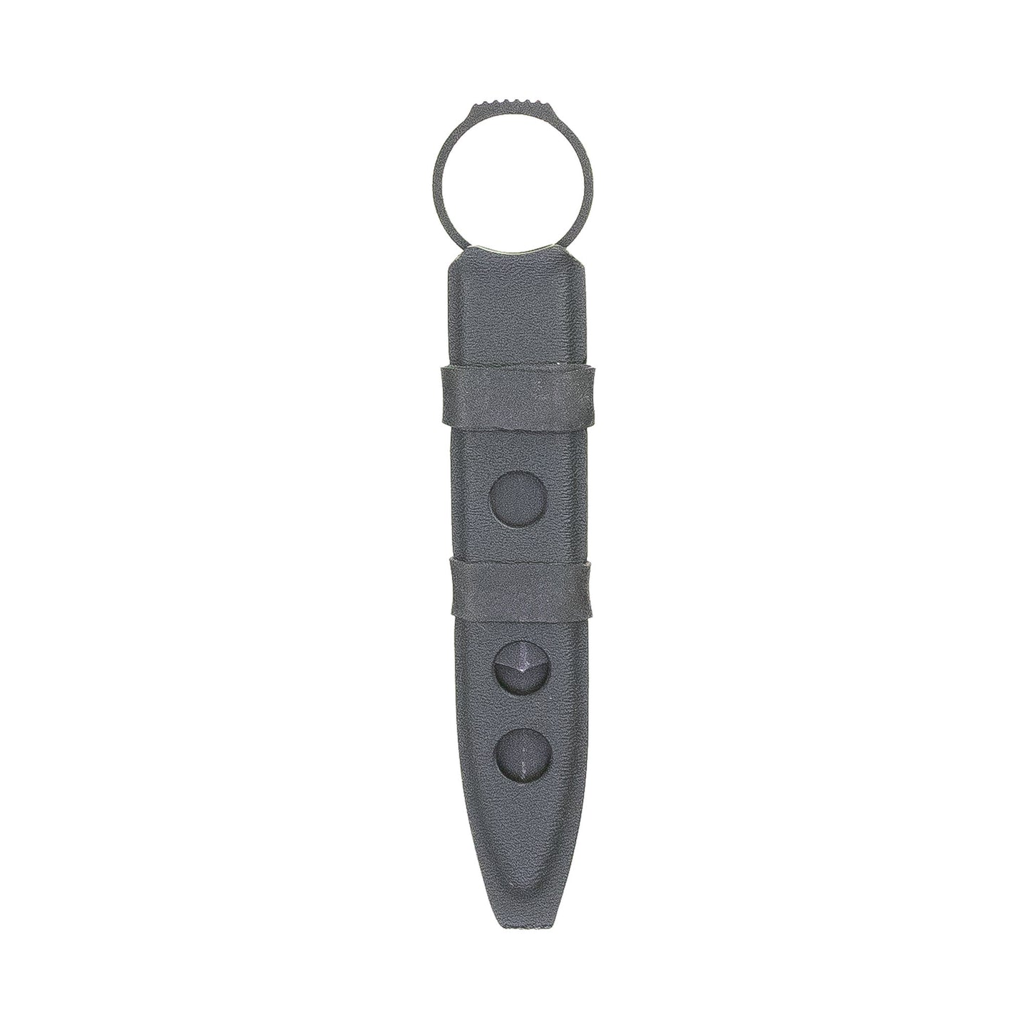 Rear view of the black Gladius Mini SOCP sheath with Benchmade Mini SOCP dagger and dual EPDM retention bands