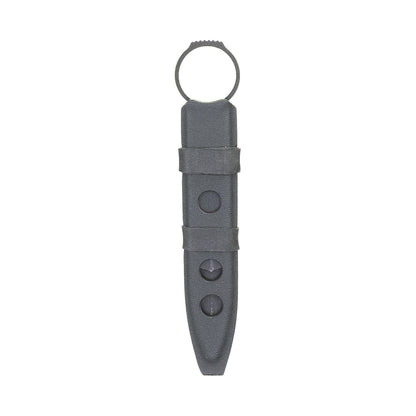 Rear view of the black Gladius Mini SOCP sheath with Benchmade Mini SOCP dagger and dual EPDM retention bands