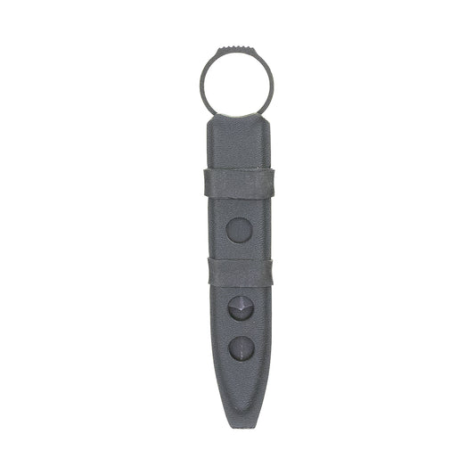 Rear view of the black Gladius Mini SOCP sheath with Benchmade Mini SOCP dagger and dual EPDM retention bands