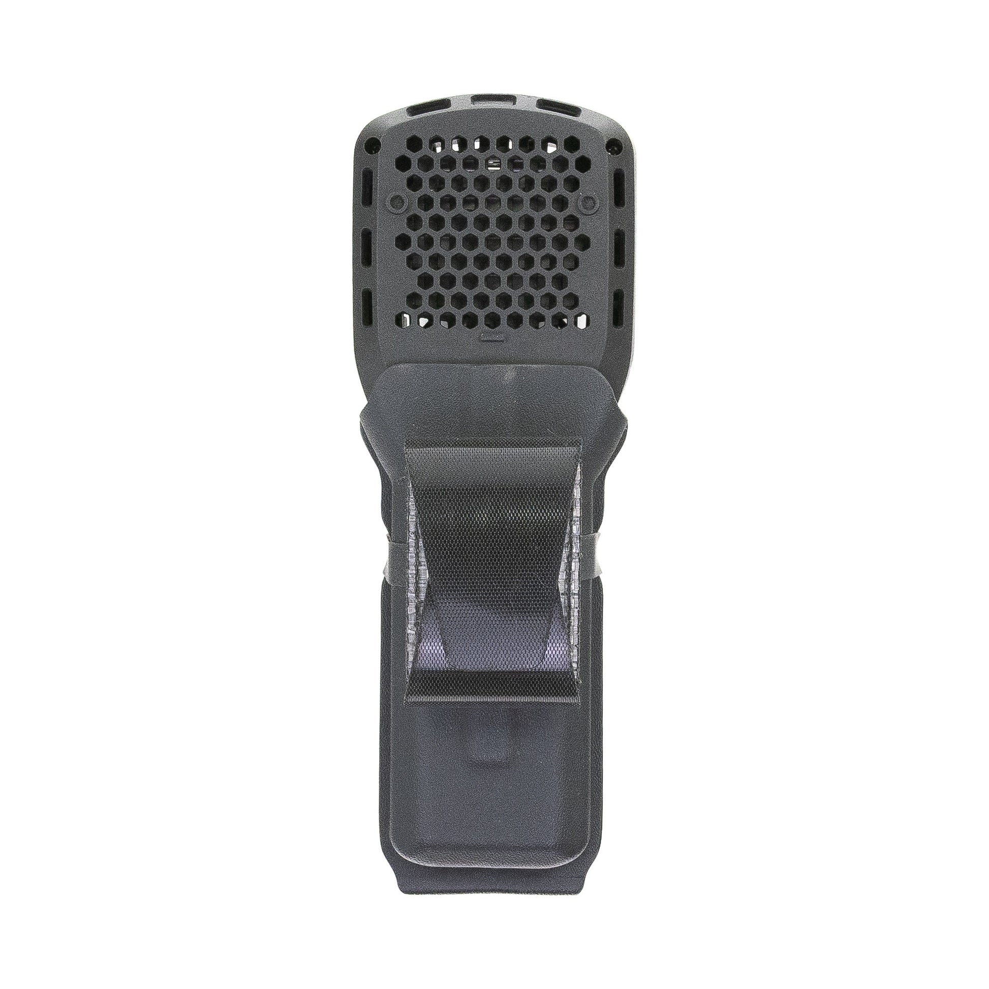 Skeeter Thermacell MR300 Carrier with Squeeze adjustable hook-and-loop belt mounting system – closed position